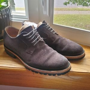 Dries Van Noten Slate Grey Suede Derby Shoes